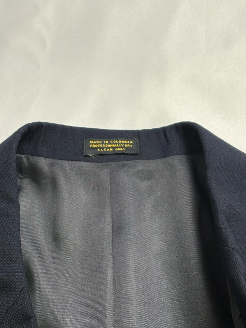 Vintage Oscar De La Renta Double-Breasted Men's Suit Blazer Size 46 Navy Blue